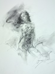 Date with a Dream IV by Anna Razumovskaya - Original Drawing on Mounted Paper sized 15x20 inches. Available from Whitewall Galleries